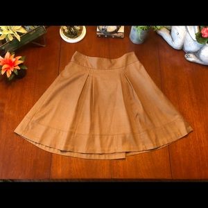 The Limited Camel Colored Pleated Flair Skirt